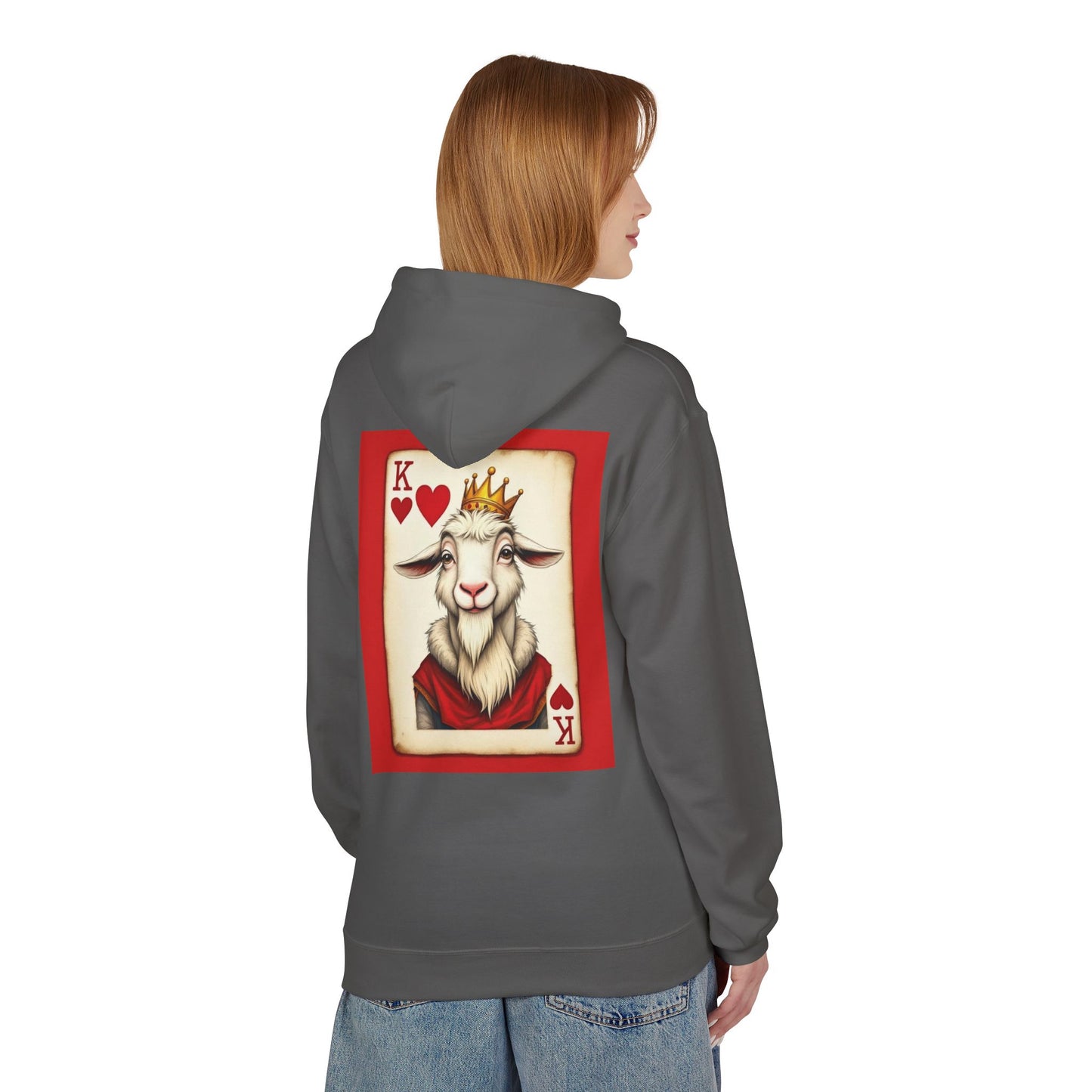 GOAT King Hoodie — Playing Card Goat Graphic Pullover