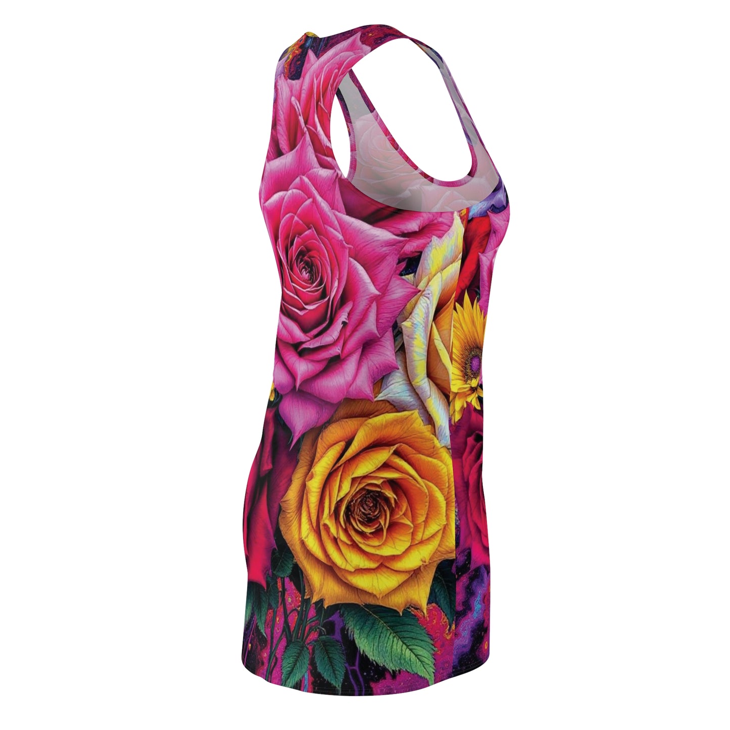 Floral Rose All-Over Print Racerback Dress