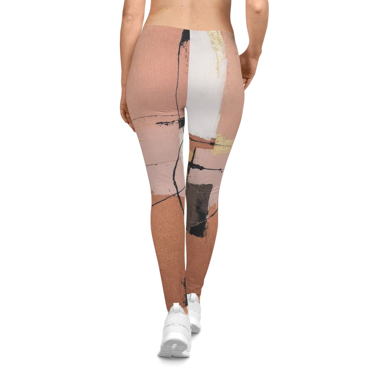 Abstract Blush Art Leggings — Women's All-Over Print Casual Leggings