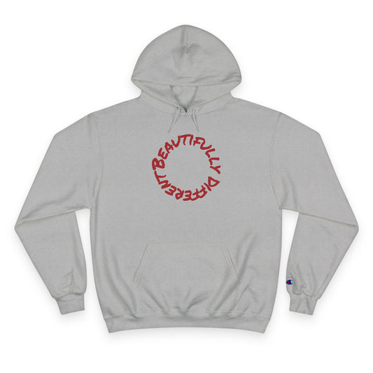Beautifully Different Heart Hoodie — White Champion Pullover
