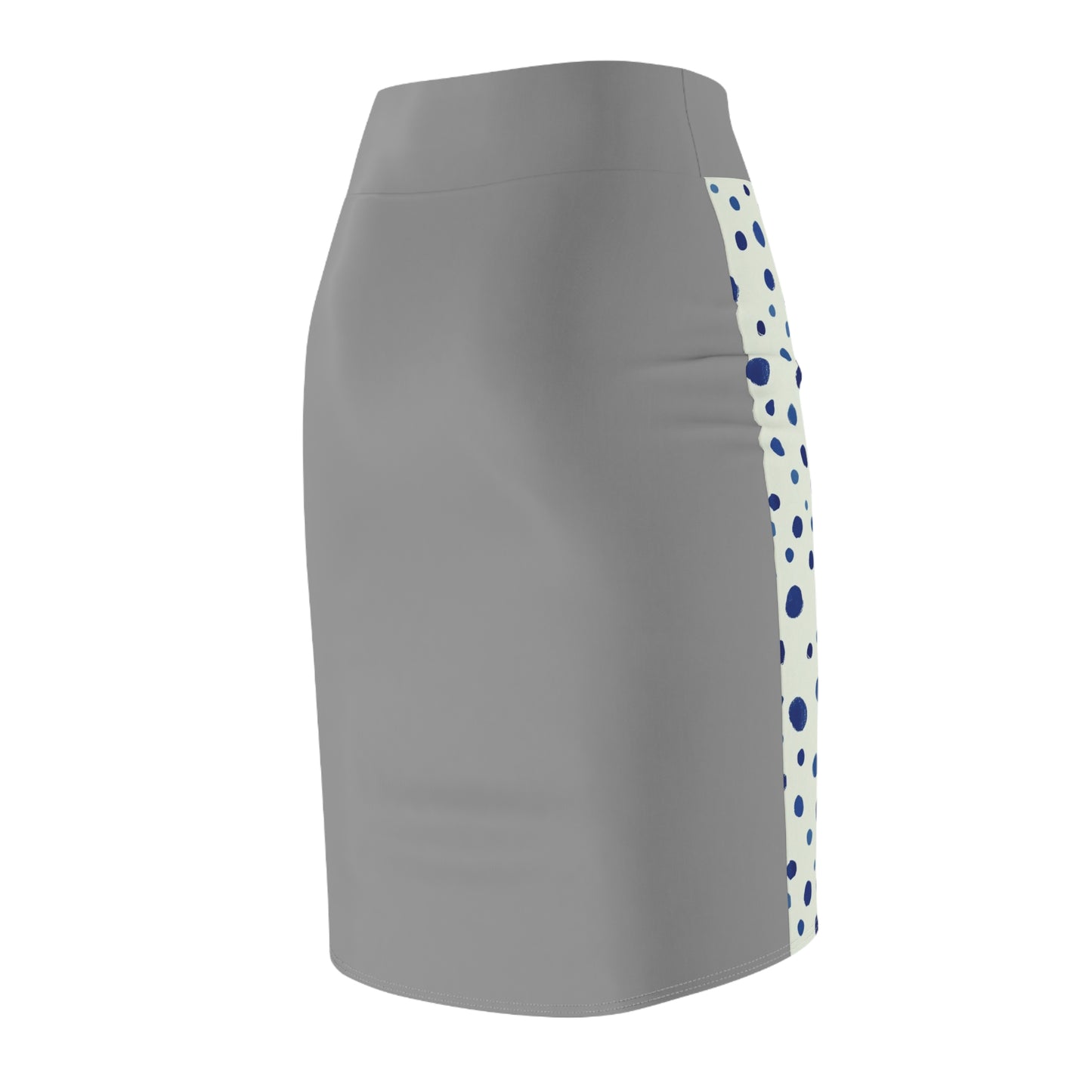 Blue Confetti Dot Pencil Skirt — Women's Printed Office & Casual Skirt