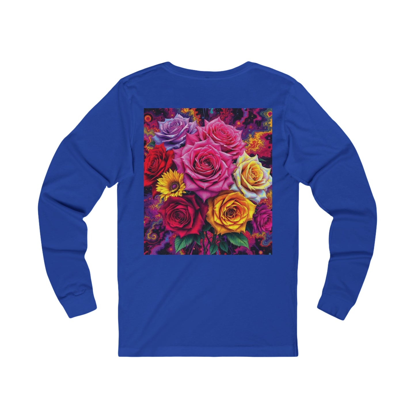 Floral Rose Bouquet Long Sleeve Tee — Vibrant Multicolor Roses Graphic