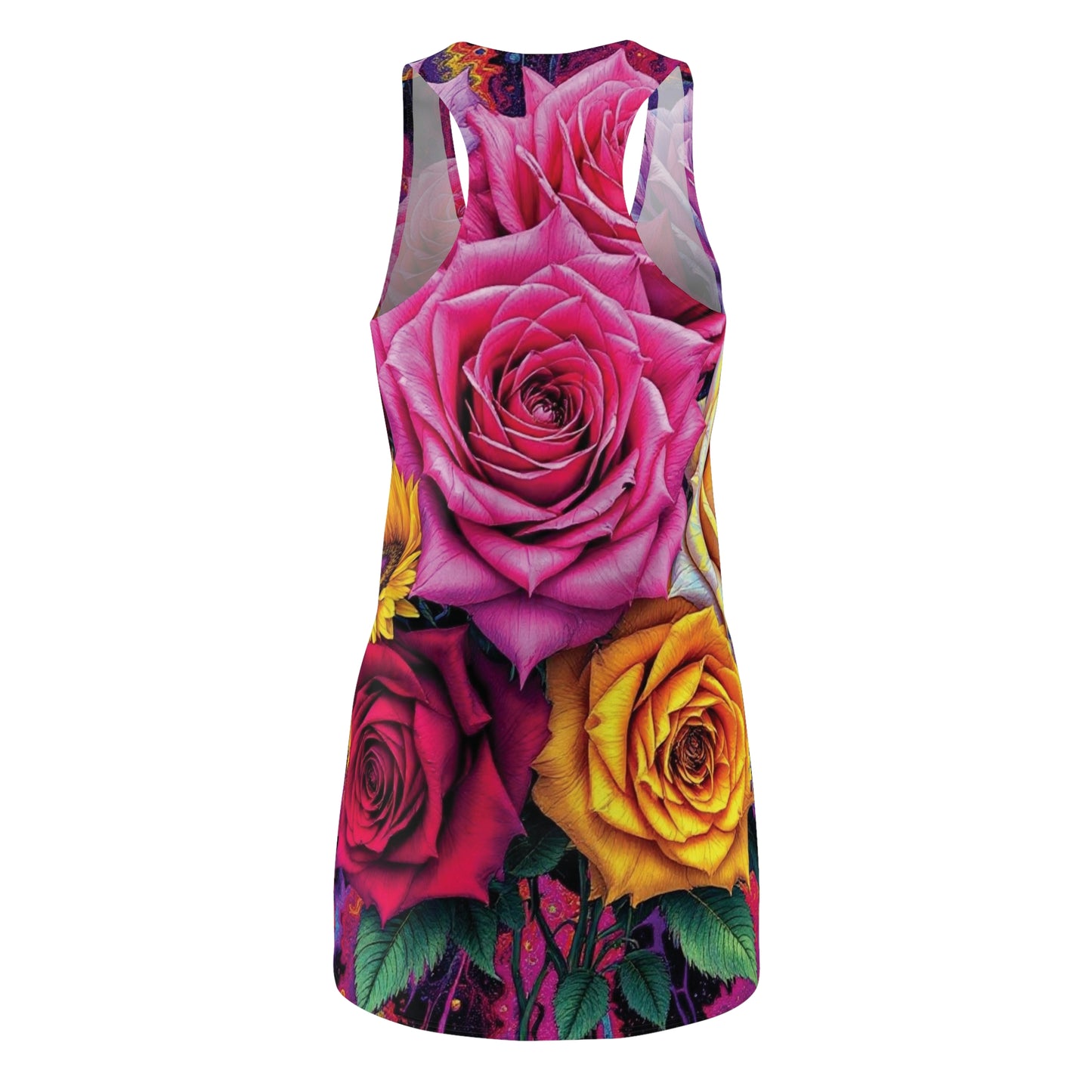 Floral Rose All-Over Print Racerback Dress