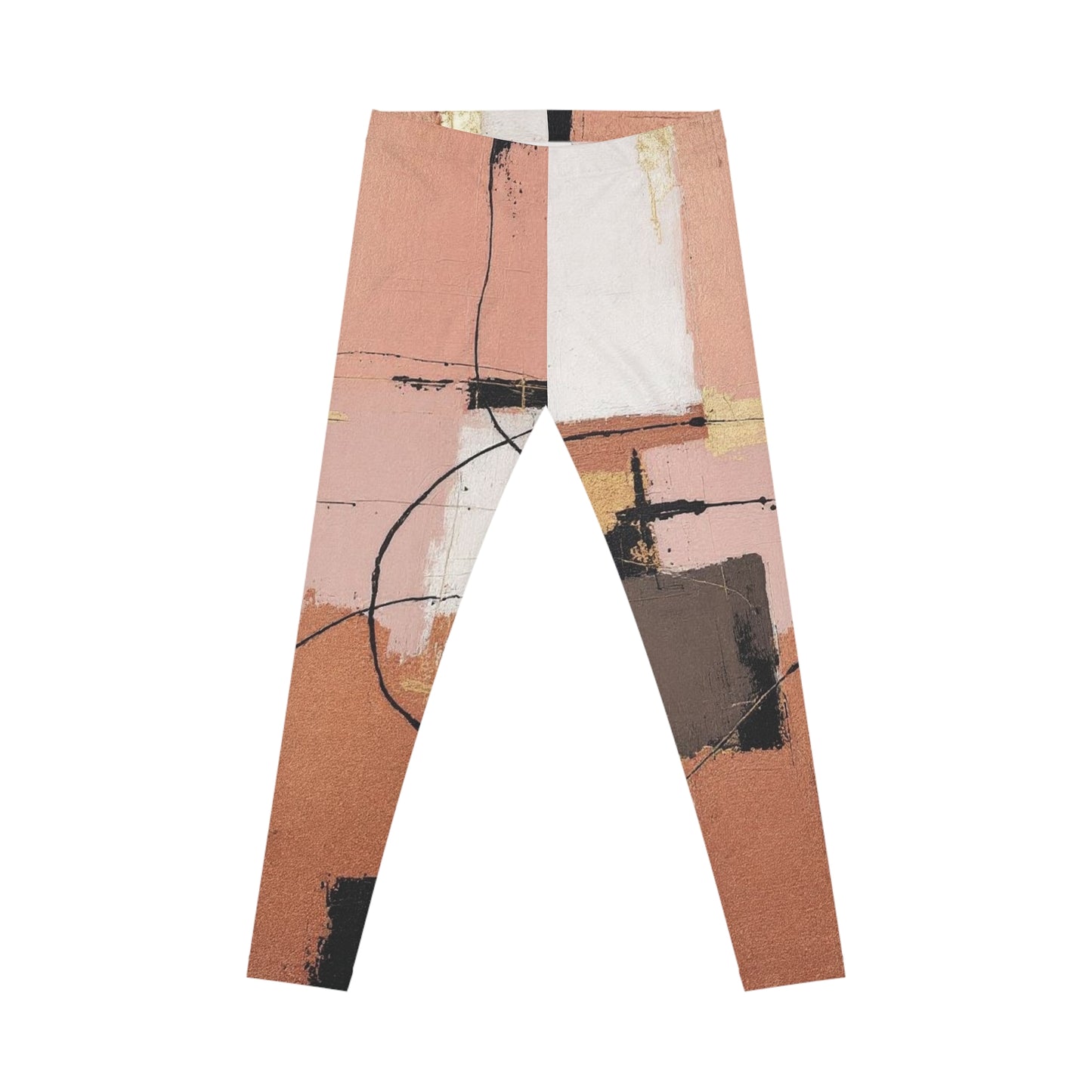 Abstract Blush Art Leggings — Women's All-Over Print Casual Leggings