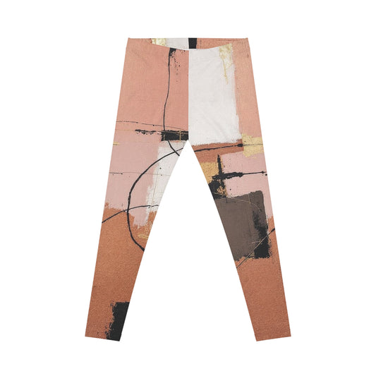 Abstract Blush Art Leggings — Women's All-Over Print Casual Leggings