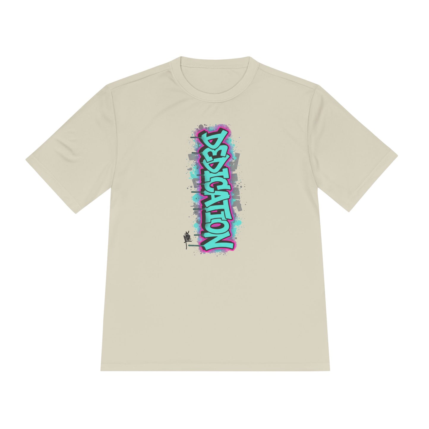 Dedication Graffiti Tee — Streetwear Athletic Moisture‑Wicking Shirt with '4' Back Design