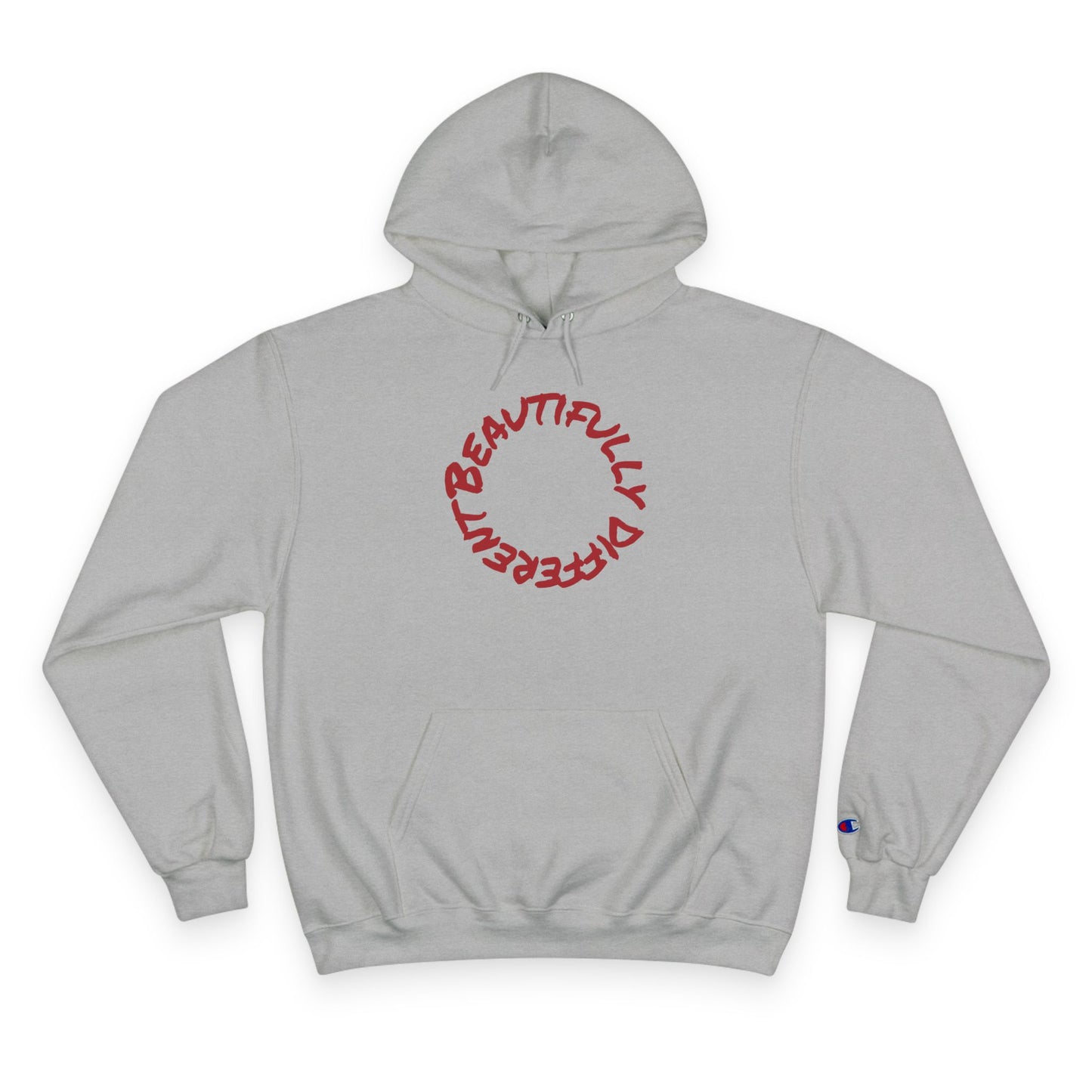 Beautifully Different Heart Hoodie — White Champion Pullover