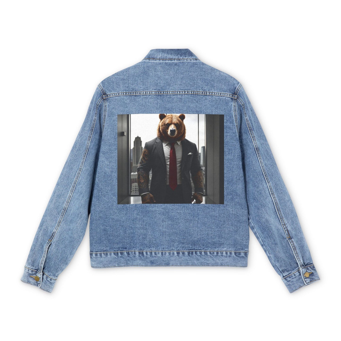 Denim Jacket — Business Bear Graphic Back Print