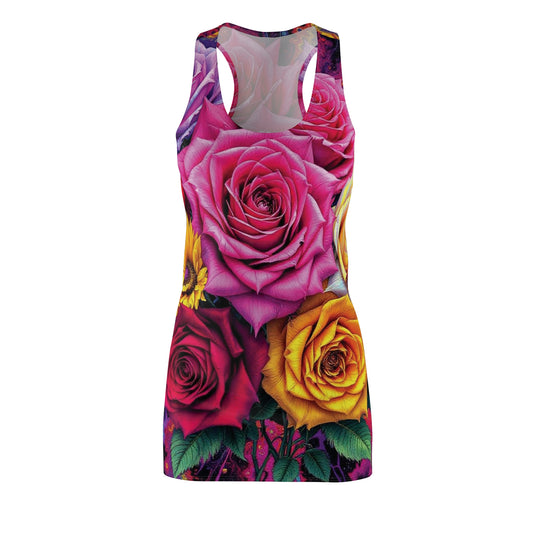 Floral Rose All-Over Print Racerback Dress
