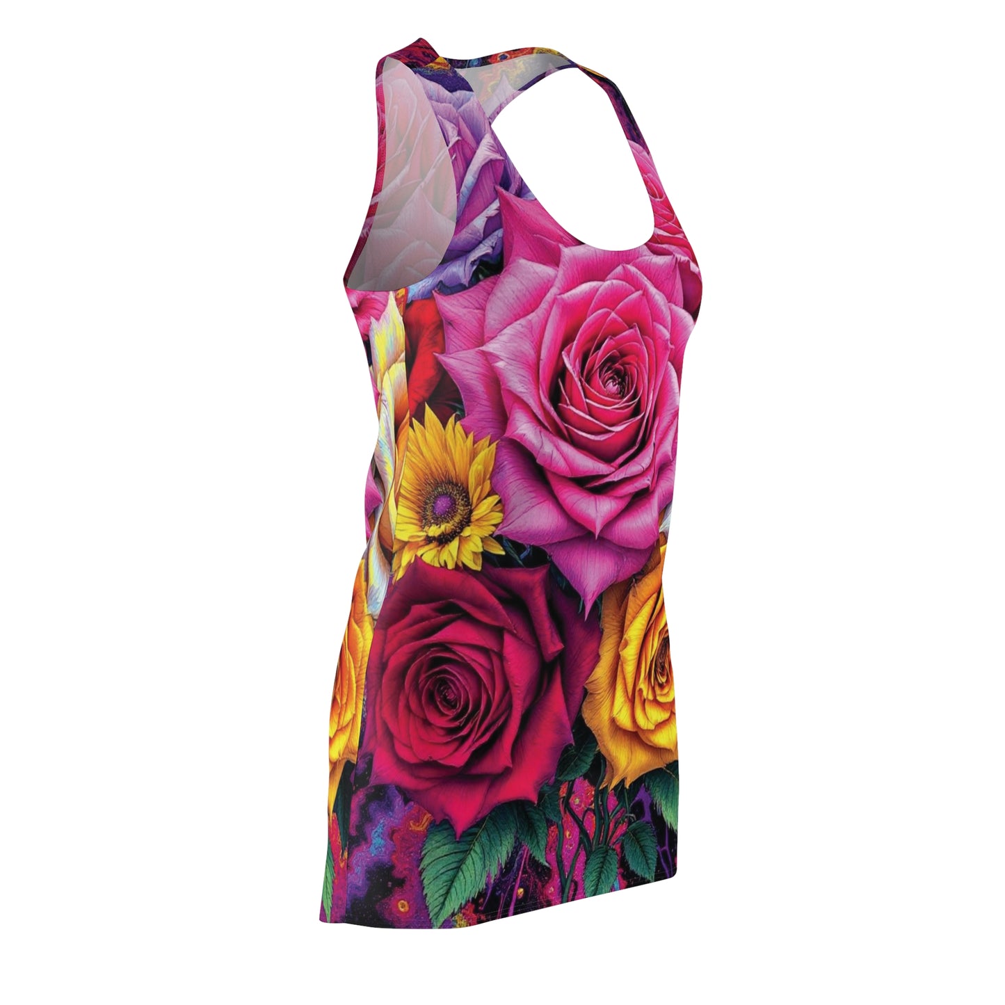 Floral Rose All-Over Print Racerback Dress